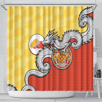 Bhutan Shower Curtain Druk Thunder Dragon Pattern