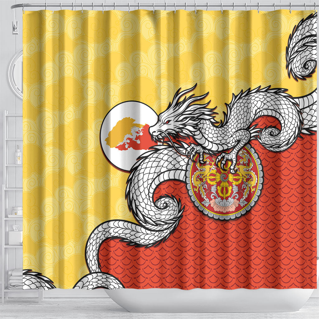 Bhutan Shower Curtain Druk Thunder Dragon Pattern