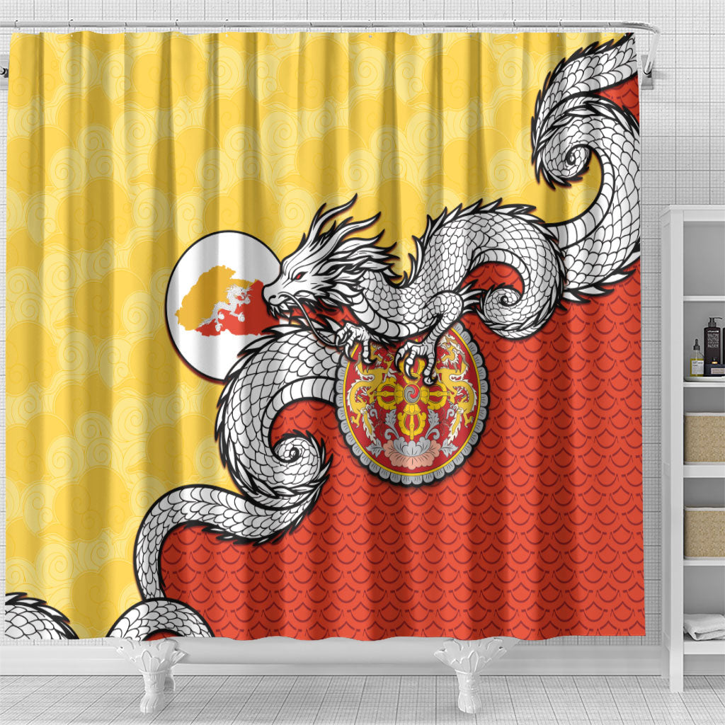 Bhutan Shower Curtain Druk Thunder Dragon Pattern