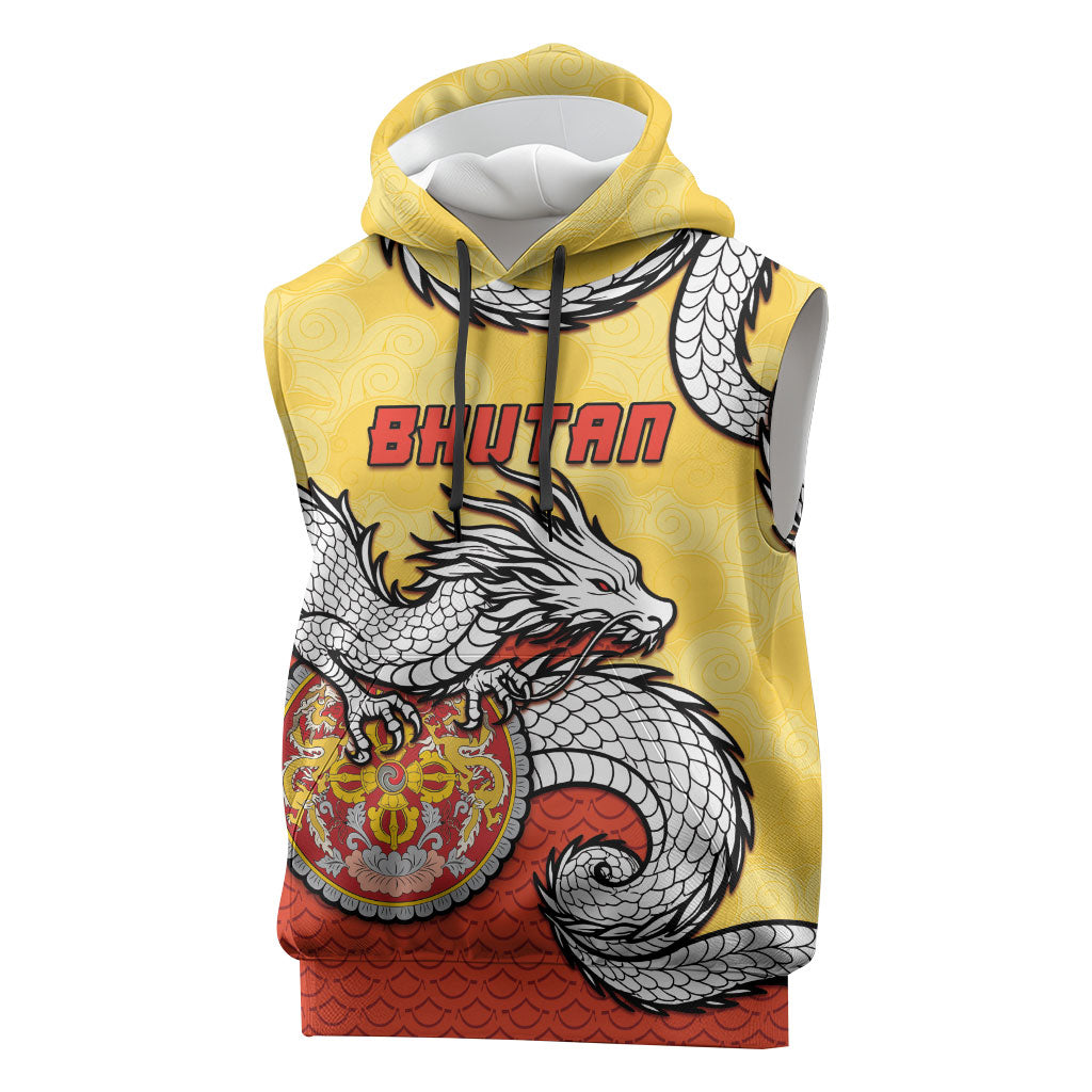 Personalized Bhutan Sleeveless Hoodie Druk Thunder Dragon Pattern
