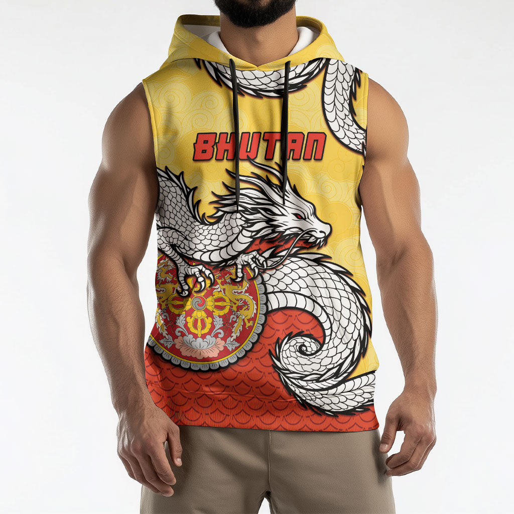 Personalized Bhutan Sleeveless Hoodie Druk Thunder Dragon Pattern
