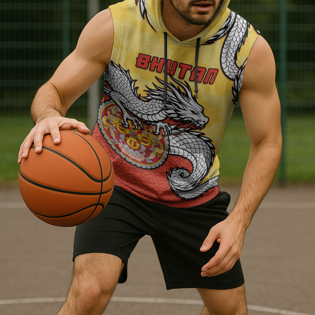 Personalized Bhutan Sleeveless Hoodie Druk Thunder Dragon Pattern