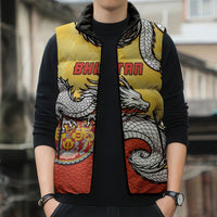 Personalized Bhutan Sleeveless Puffer Jacket Druk Thunder Dragon Pattern