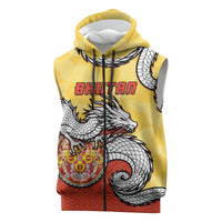 Personalized Bhutan Sleeveless Zip Hoodie Druk Thunder Dragon Pattern