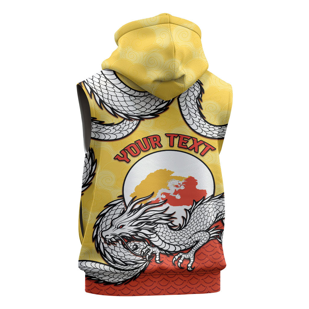 Personalized Bhutan Sleeveless Zip Hoodie Druk Thunder Dragon Pattern