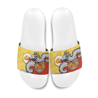 Bhutan Slide Sandals Druk Thunder Dragon Pattern