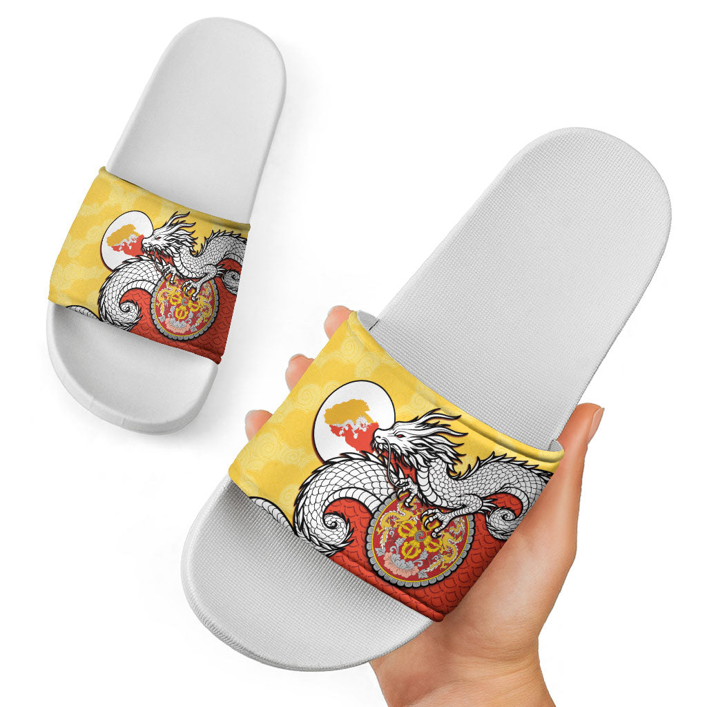 Bhutan Slide Sandals Druk Thunder Dragon Pattern