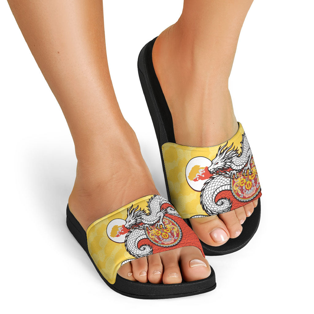 Bhutan Slide Sandals Druk Thunder Dragon Pattern
