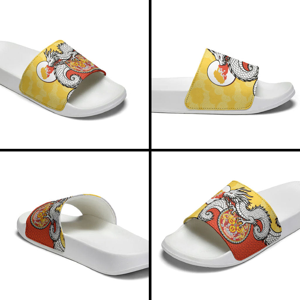 Bhutan Slide Sandals Druk Thunder Dragon Pattern
