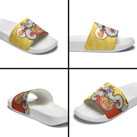 Bhutan Slide Sandals Druk Thunder Dragon Pattern