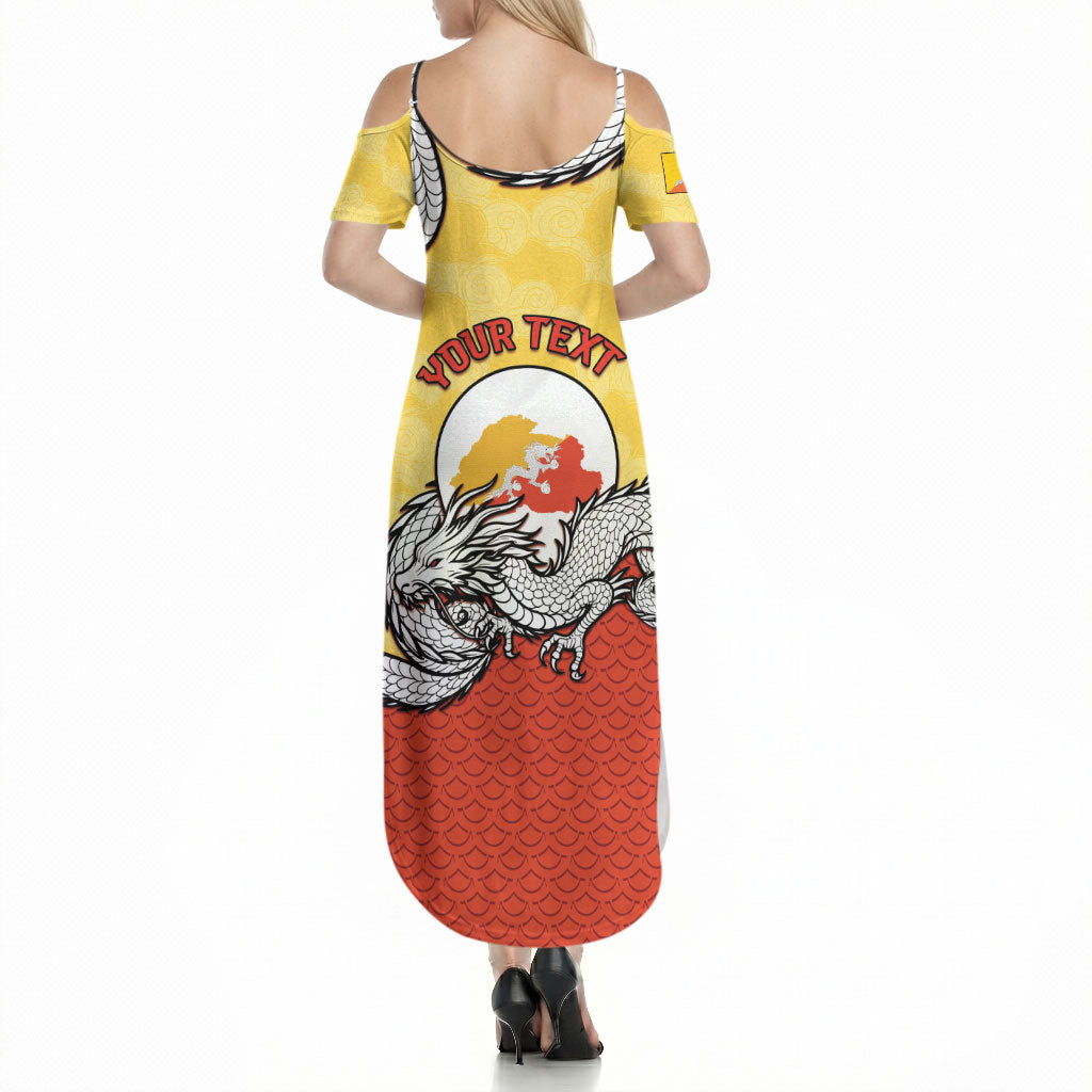 Personalized Bhutan Summer Maxi Dress Druk Thunder Dragon Pattern