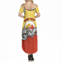 Personalized Bhutan Summer Maxi Dress Druk Thunder Dragon Pattern