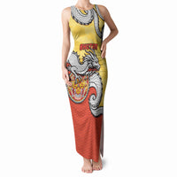 Personalized Bhutan Tank Maxi Dress Druk Thunder Dragon Pattern