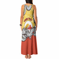Personalized Bhutan Tank Maxi Dress Druk Thunder Dragon Pattern