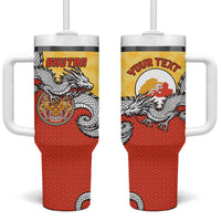 Personalized Bhutan Tumbler With Handle Druk Thunder Dragon Pattern