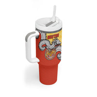 Personalized Bhutan Tumbler With Handle Druk Thunder Dragon Pattern