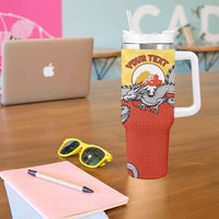 Personalized Bhutan Tumbler With Handle Druk Thunder Dragon Pattern
