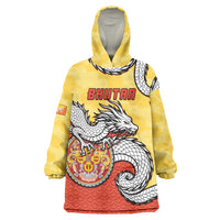 Personalized Bhutan Wearable Blanket Hoodie Druk Thunder Dragon Pattern