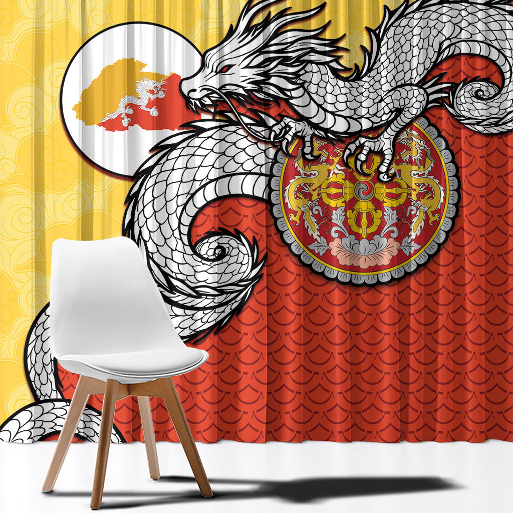 Bhutan Window Curtain Druk Thunder Dragon Pattern