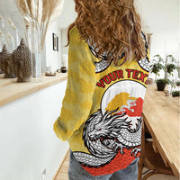 Personalized Bhutan Women Casual Shirt Druk Thunder Dragon Pattern