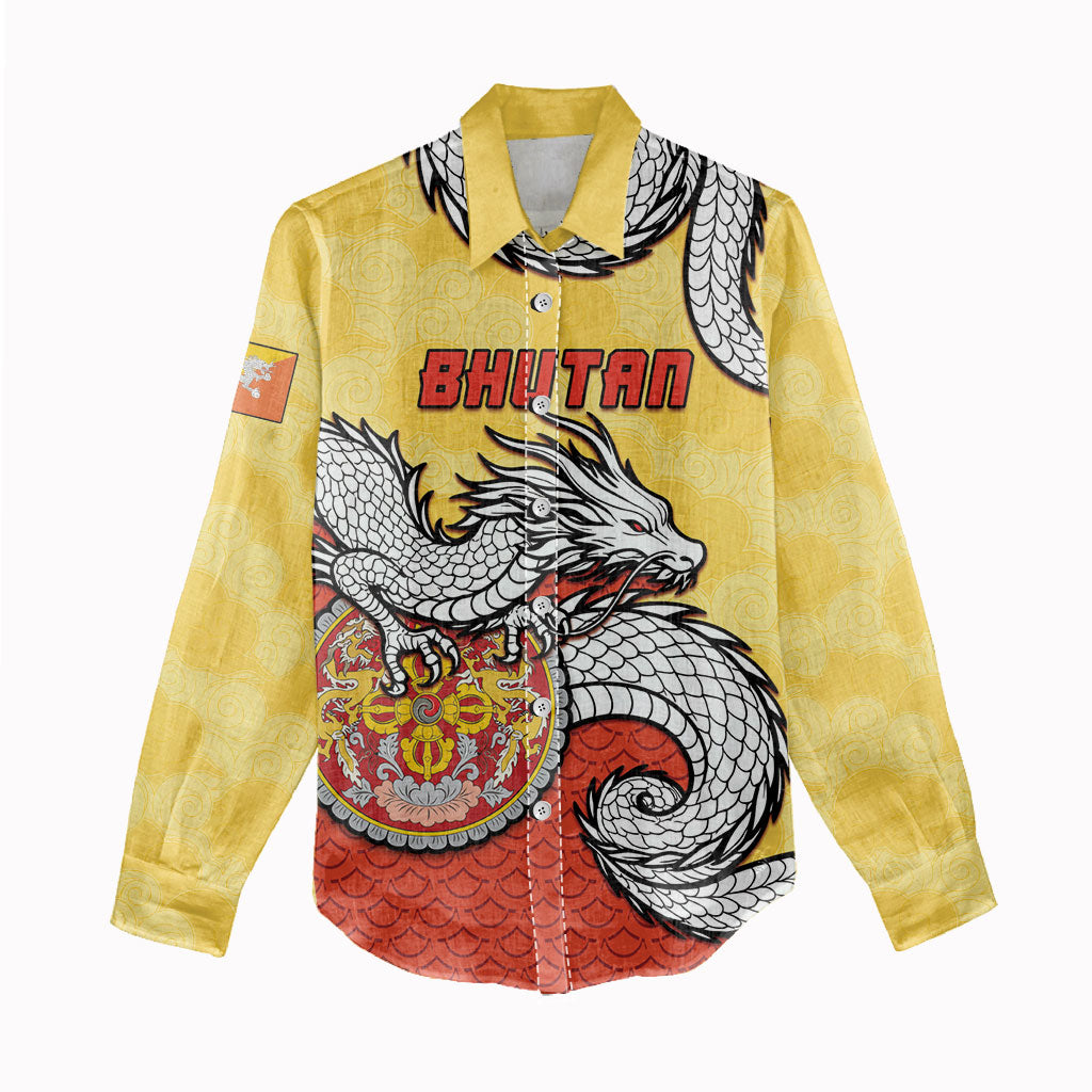 Personalized Bhutan Women Casual Shirt Druk Thunder Dragon Pattern
