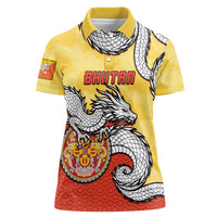 Personalized Bhutan Women Polo Shirt Druk Thunder Dragon Pattern