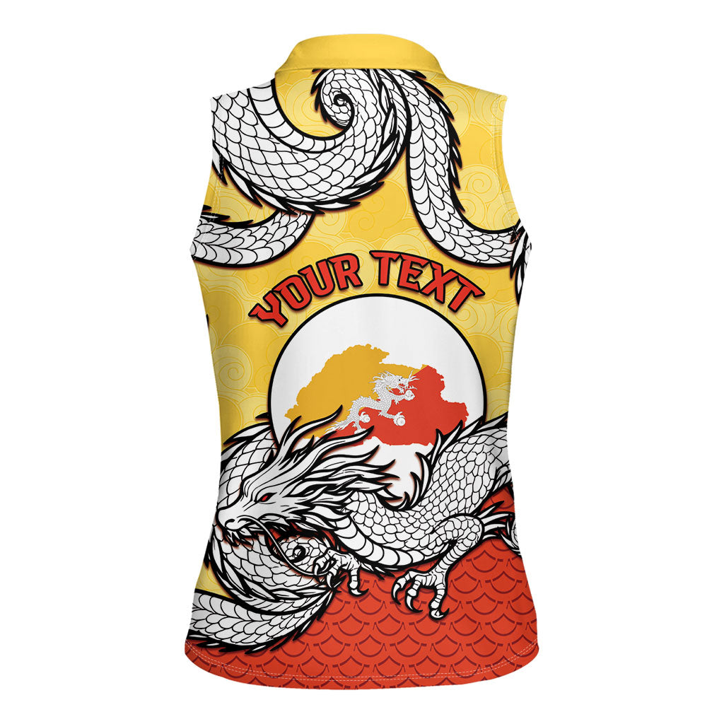 Personalized Bhutan Women Sleeveless Polo Shirt Druk Thunder Dragon Pattern