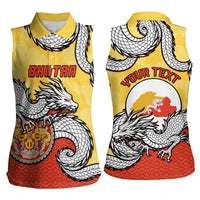 Personalized Bhutan Women Sleeveless Polo Shirt Druk Thunder Dragon Pattern