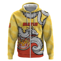 Personalized Bhutan Zip Hoodie Druk Thunder Dragon Pattern