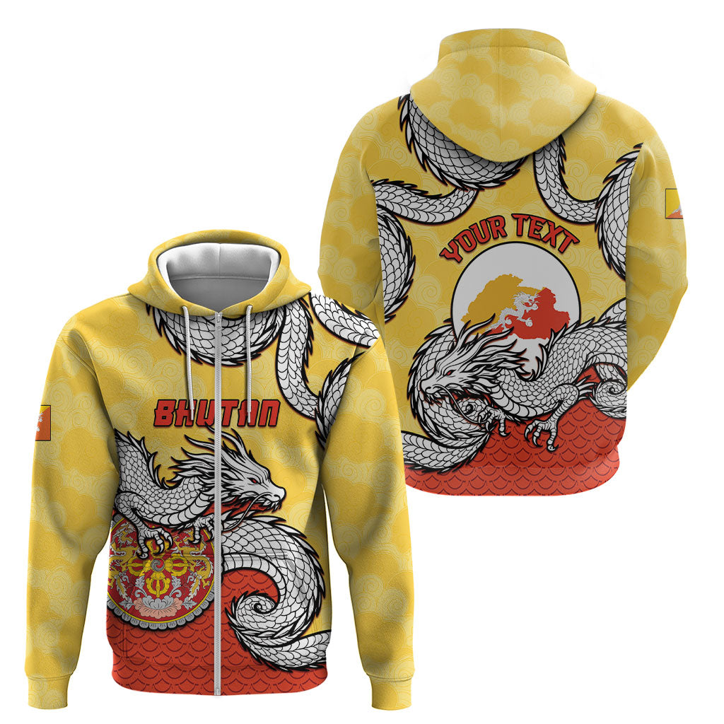 Personalized Bhutan Zip Hoodie Druk Thunder Dragon Pattern