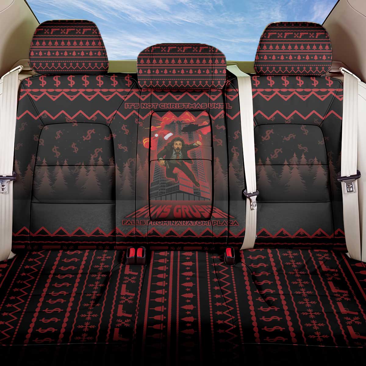 Xmas Eve 1988 Back Car Seat Cover It Is Not Christmas Unil Hans Gruber Falls From Nakatomi Plaza - Wonder Print Shop
