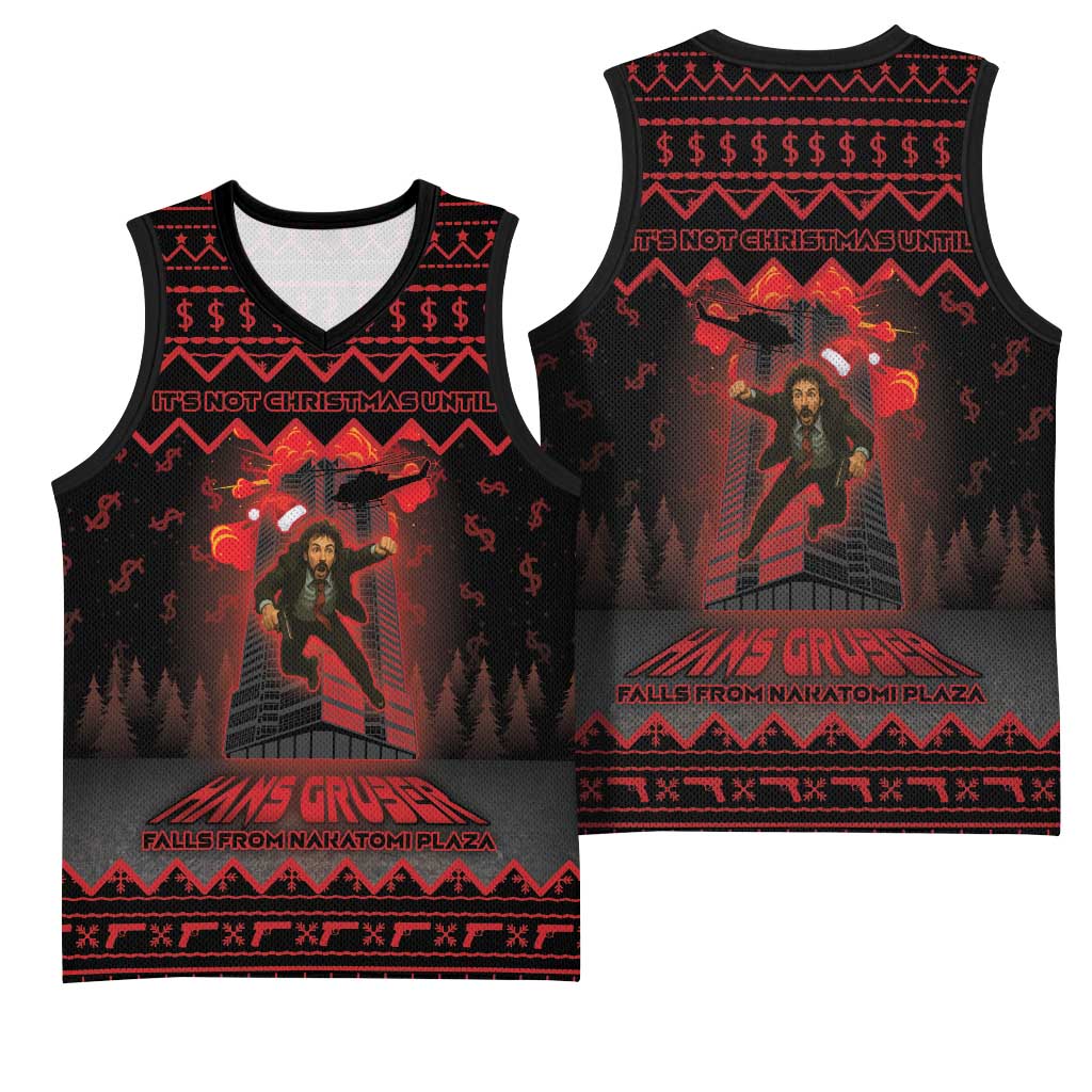 Xmas Eve 1988 Basketball Jersey It Is Not Christmas Unil Hans Gruber Falls From Nakatomi Plaza - Wonder Print Shop
