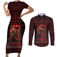 Xmas Eve 1988 Couples Matching Short Sleeve Bodycon Dress and Long Sleeve Button Shirt It Is Not Christmas Unil Hans Gruber Falls From Nakatomi Plaza - Wonder Print Shop