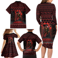 Xmas Eve 1988 Family Matching Long Sleeve Bodycon Dress and Hawaiian Shirt It Is Not Christmas Unil Hans Gruber Falls From Nakatomi Plaza - Wonder Print Shop