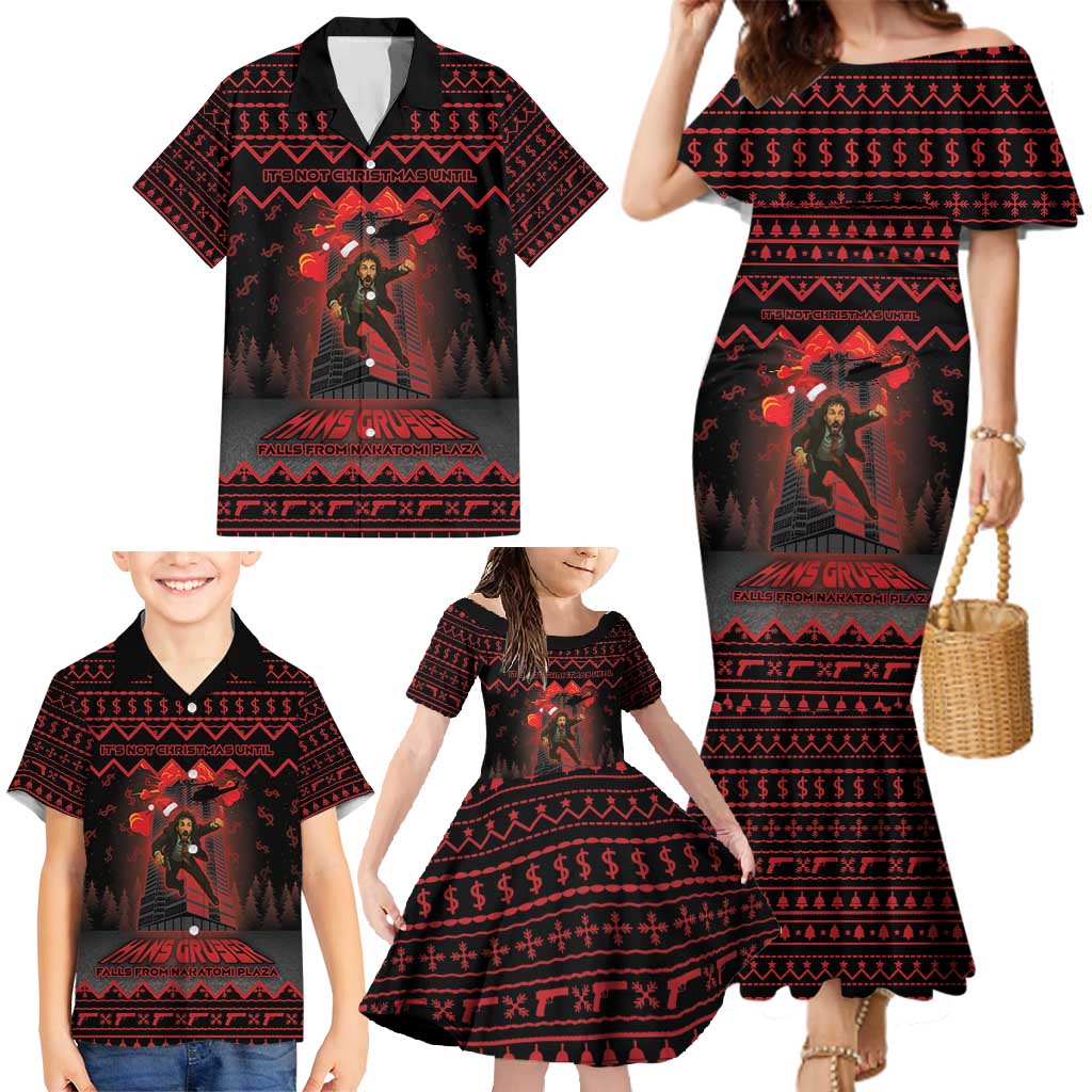 Xmas Eve 1988 Family Matching Mermaid Dress and Hawaiian Shirt It Is Not Christmas Unil Hans Gruber Falls From Nakatomi Plaza - Wonder Print Shop