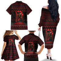 Xmas Eve 1988 Family Matching Off The Shoulder Long Sleeve Dress and Hawaiian Shirt It Is Not Christmas Unil Hans Gruber Falls From Nakatomi Plaza - Wonder Print Shop