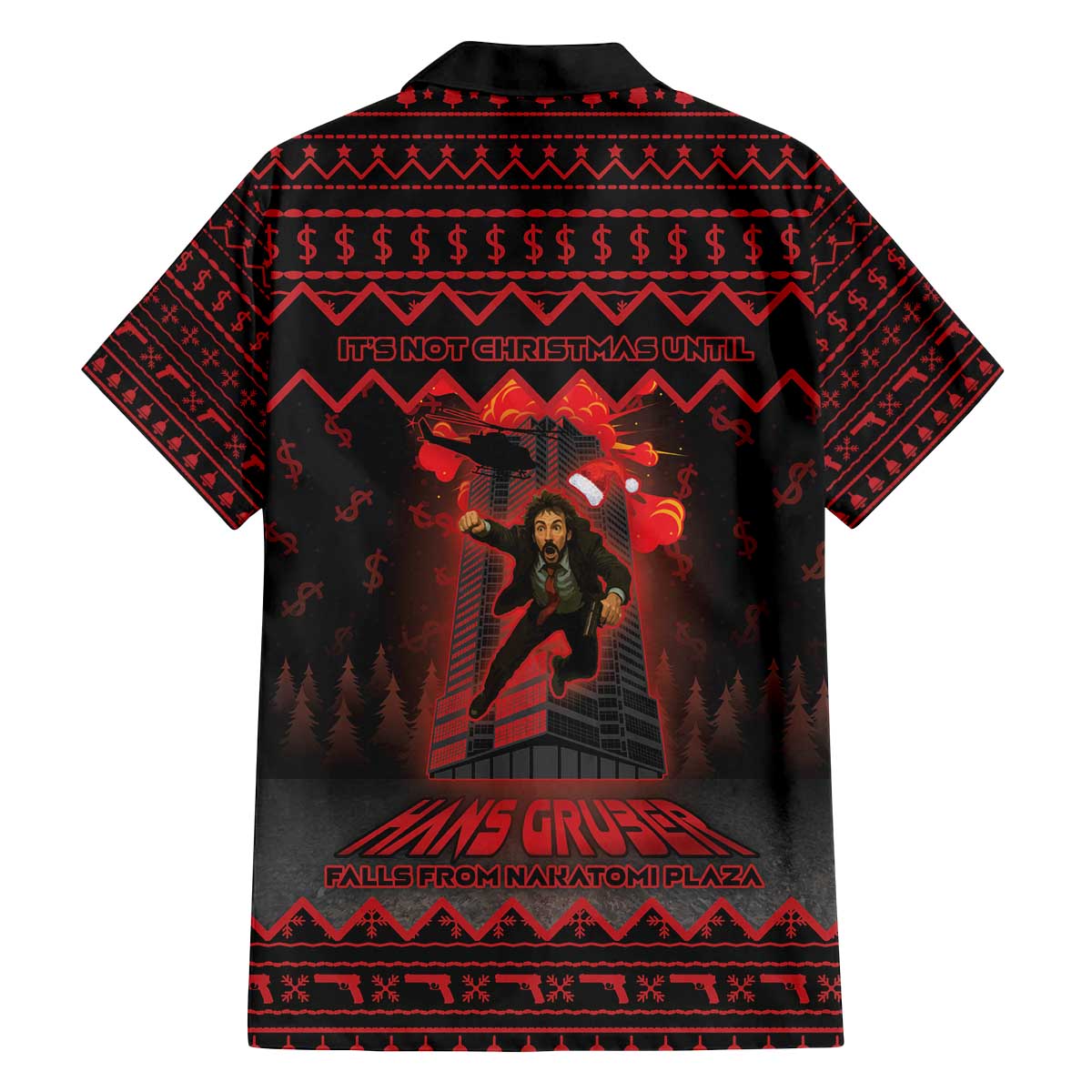 Xmas Eve 1988 Family Matching Off The Shoulder Long Sleeve Dress and Hawaiian Shirt It Is Not Christmas Unil Hans Gruber Falls From Nakatomi Plaza - Wonder Print Shop