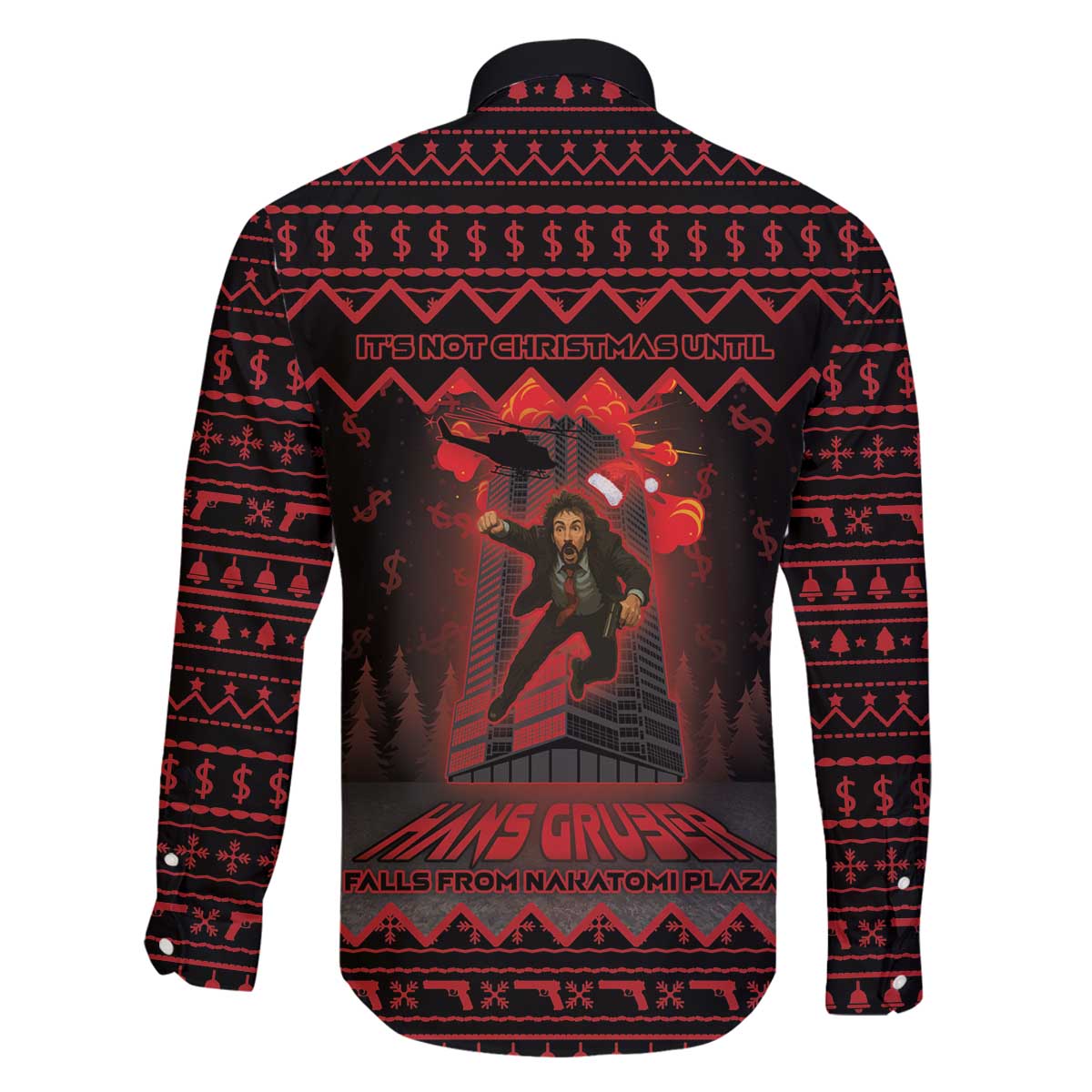 Xmas Eve 1988 Family Matching Off The Shoulder Long Sleeve Dress and Hawaiian Shirt It Is Not Christmas Unil Hans Gruber Falls From Nakatomi Plaza - Wonder Print Shop