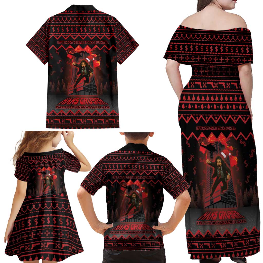 Xmas Eve 1988 Family Matching Off Shoulder Maxi Dress and Hawaiian Shirt It Is Not Christmas Unil Hans Gruber Falls From Nakatomi Plaza - Wonder Print Shop