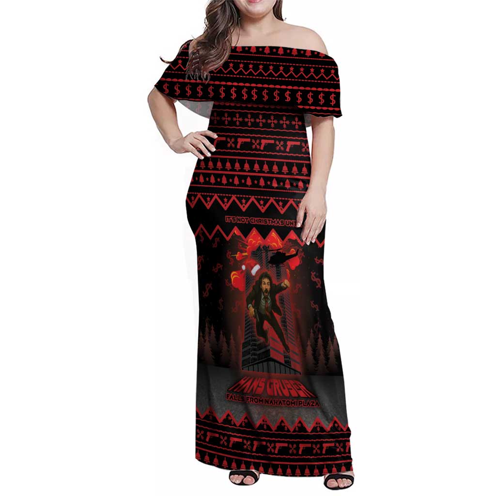 Xmas Eve 1988 Family Matching Off Shoulder Maxi Dress and Hawaiian Shirt It Is Not Christmas Unil Hans Gruber Falls From Nakatomi Plaza - Wonder Print Shop