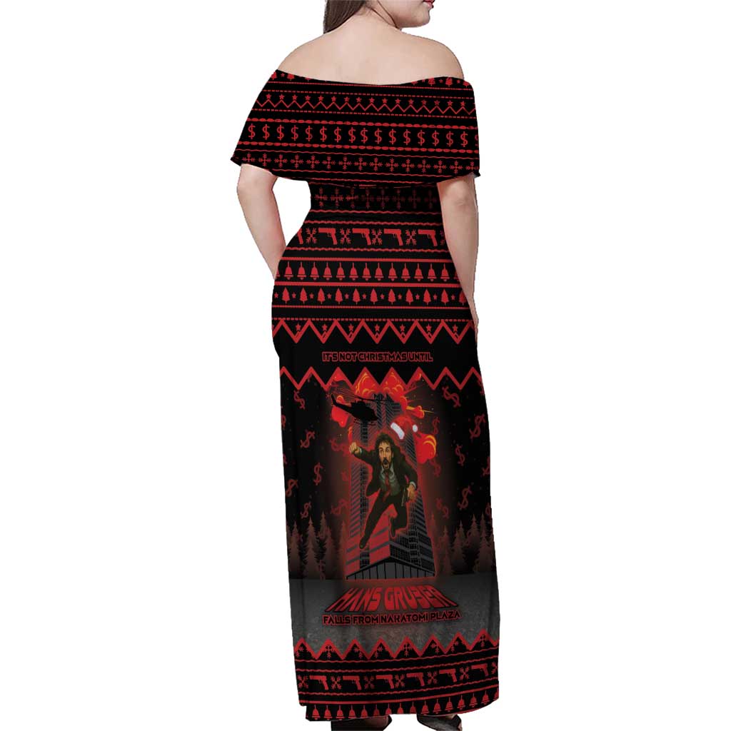 Xmas Eve 1988 Family Matching Off Shoulder Maxi Dress and Hawaiian Shirt It Is Not Christmas Unil Hans Gruber Falls From Nakatomi Plaza - Wonder Print Shop