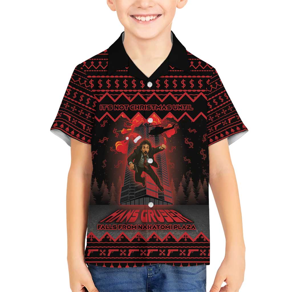 Xmas Eve 1988 Family Matching Puletasi and Hawaiian Shirt It Is Not Christmas Unil Hans Gruber Falls From Nakatomi Plaza - Wonder Print Shop