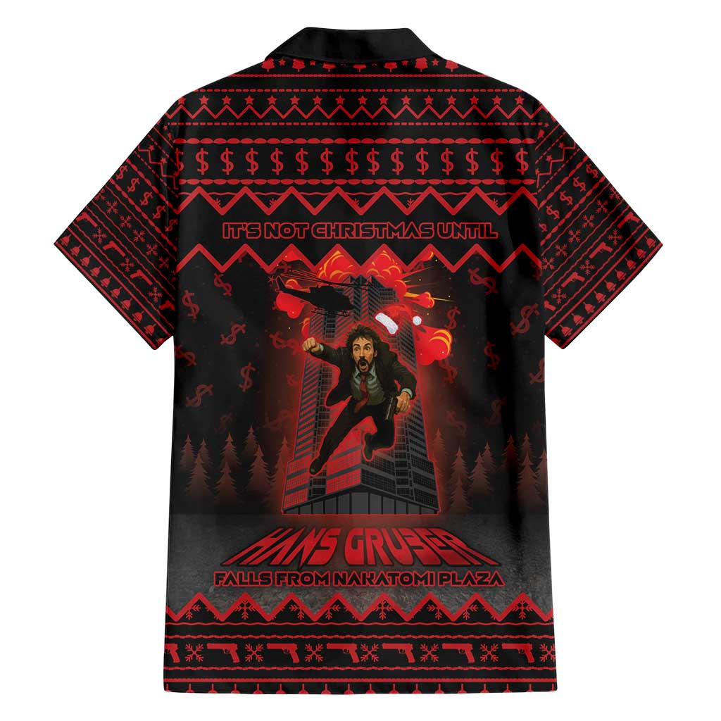 Xmas Eve 1988 Family Matching Short Sleeve Bodycon Dress and Hawaiian Shirt It Is Not Christmas Unil Hans Gruber Falls From Nakatomi Plaza - Wonder Print Shop