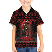 Xmas Eve 1988 Family Matching Short Sleeve Bodycon Dress and Hawaiian Shirt It Is Not Christmas Unil Hans Gruber Falls From Nakatomi Plaza - Wonder Print Shop