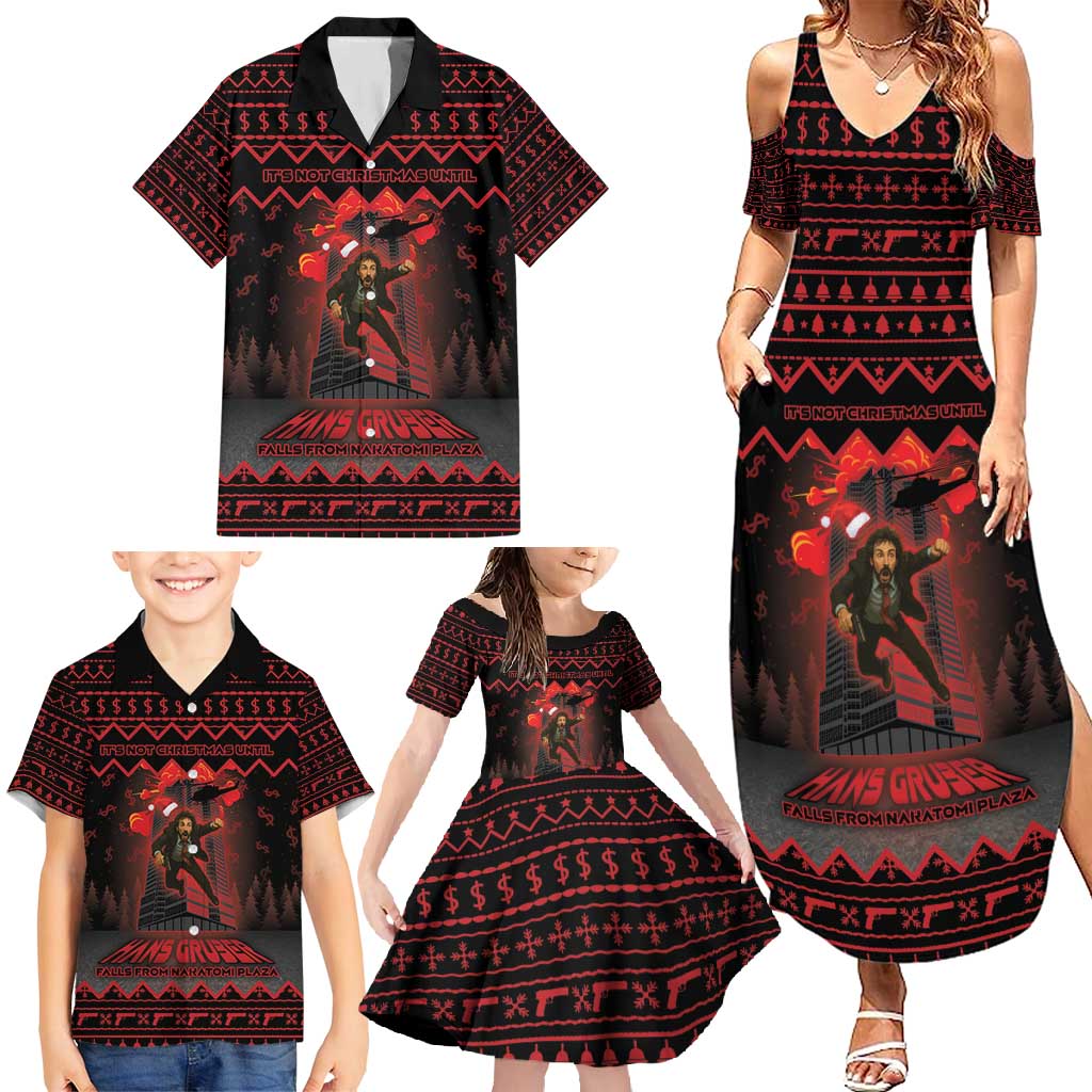 Xmas Eve 1988 Family Matching Summer Maxi Dress and Hawaiian Shirt It Is Not Christmas Unil Hans Gruber Falls From Nakatomi Plaza - Wonder Print Shop