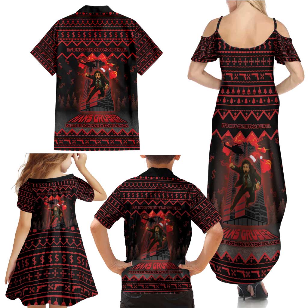 Xmas Eve 1988 Family Matching Summer Maxi Dress and Hawaiian Shirt It Is Not Christmas Unil Hans Gruber Falls From Nakatomi Plaza - Wonder Print Shop