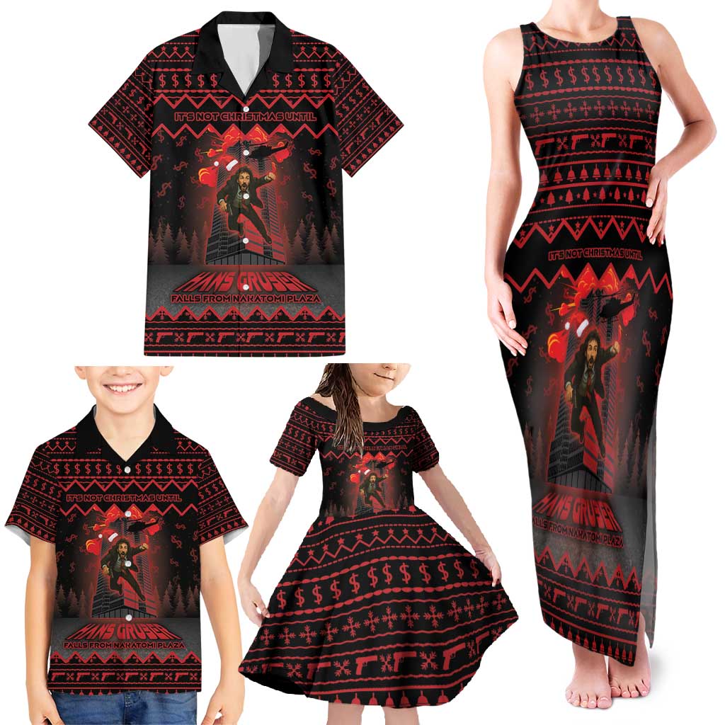 Xmas Eve 1988 Family Matching Tank Maxi Dress and Hawaiian Shirt It Is Not Christmas Unil Hans Gruber Falls From Nakatomi Plaza - Wonder Print Shop