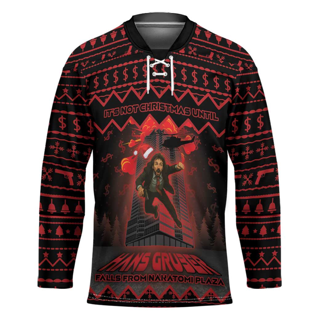 Xmas Eve 1988 Hockey Jersey It Is Not Christmas Unil Hans Gruber Falls From Nakatomi Plaza - Wonder Print Shop