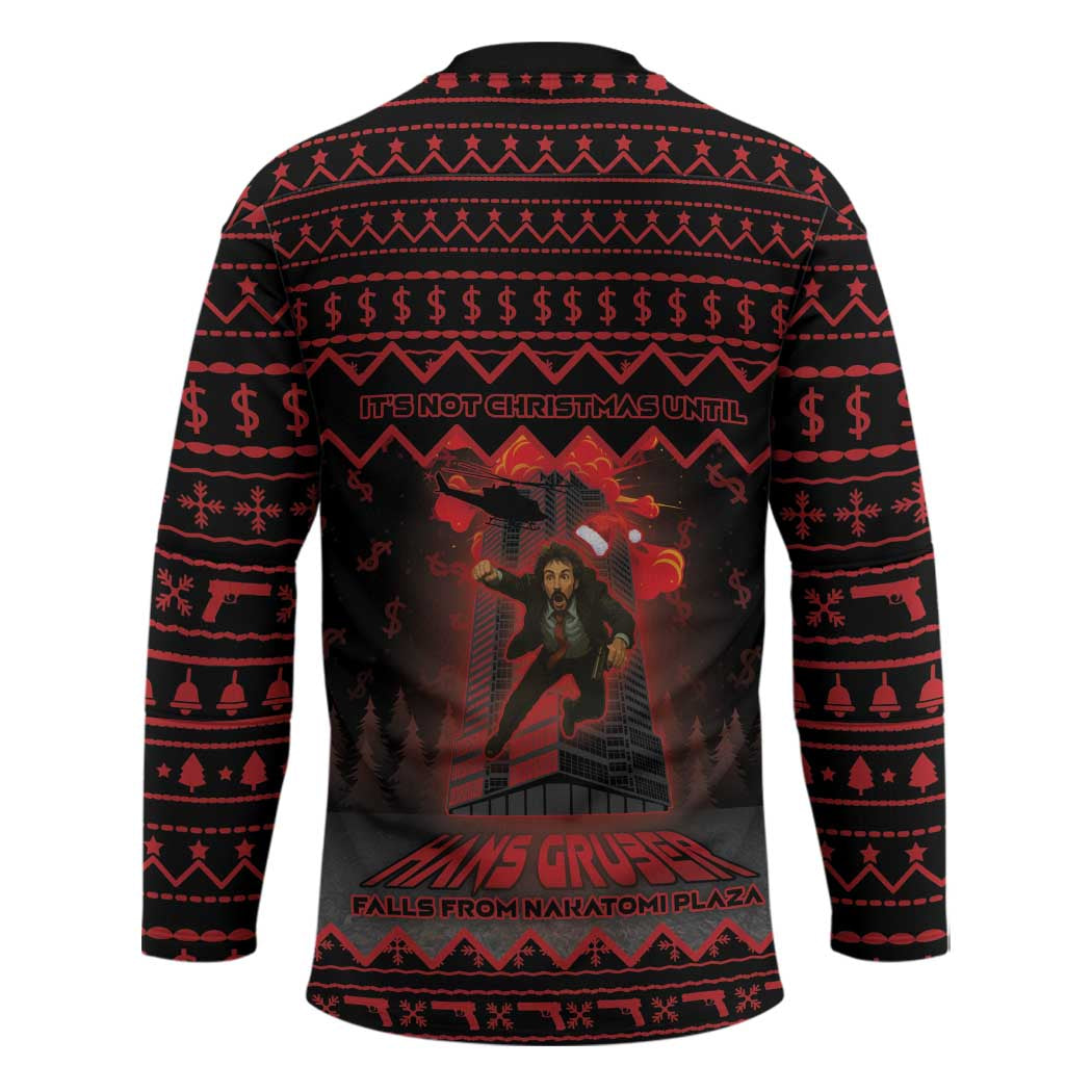 Xmas Eve 1988 Hockey Jersey It Is Not Christmas Unil Hans Gruber Falls From Nakatomi Plaza - Wonder Print Shop