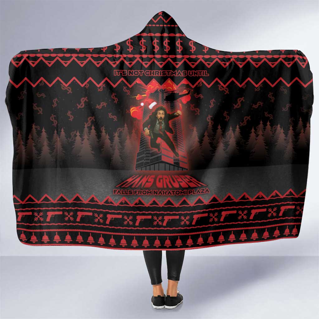 Xmas Eve 1988 Hooded Blanket It Is Not Christmas Unil Hans Gruber Falls From Nakatomi Plaza - Wonder Print Shop